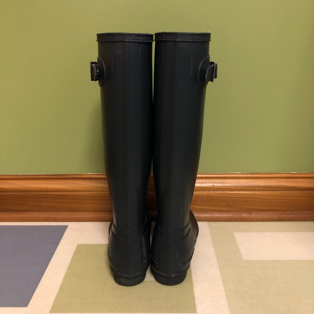 Hunter Black Matte Tall Rain Boots - Picture 2 of 8